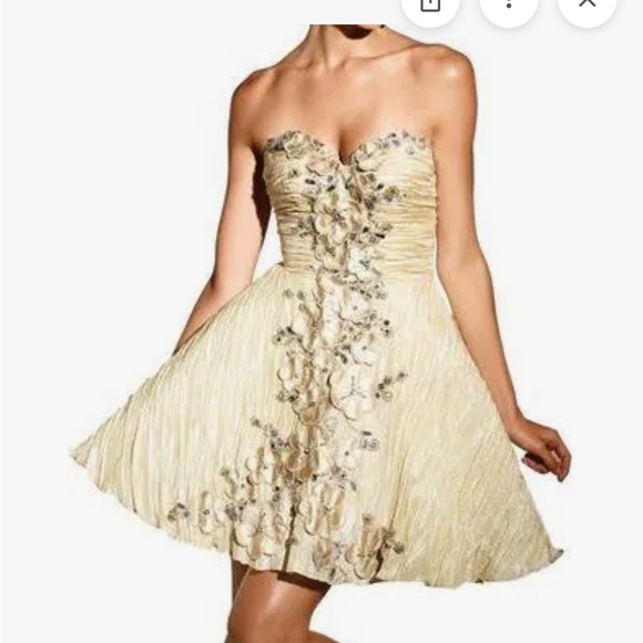 ❤️ NEW Terani CoutureStrapless Gold embellished dress